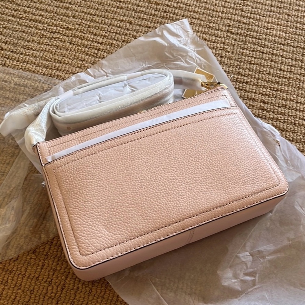 NWT Michael Kors Maisie Powder Blush 3in1 zip Crossbody Bag - Picture 15 of 16